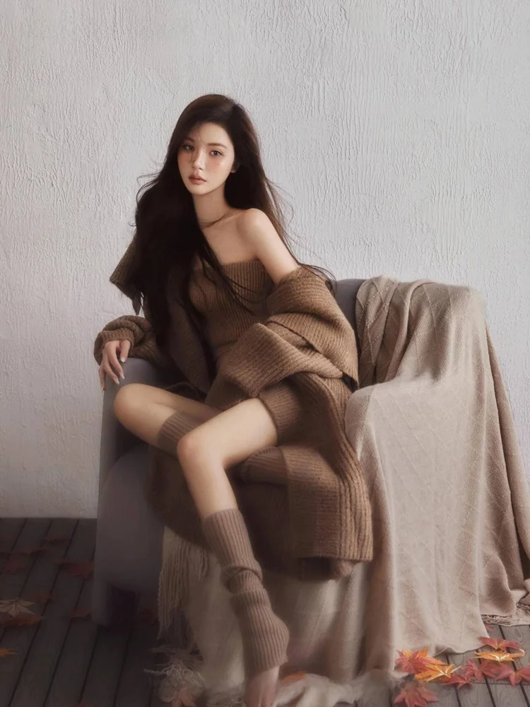 

Осенне-зимний новый стиль: комплект свитеров для студийной съемки, простая одежда для художественной портретной фотографии, для личных художественных портретов