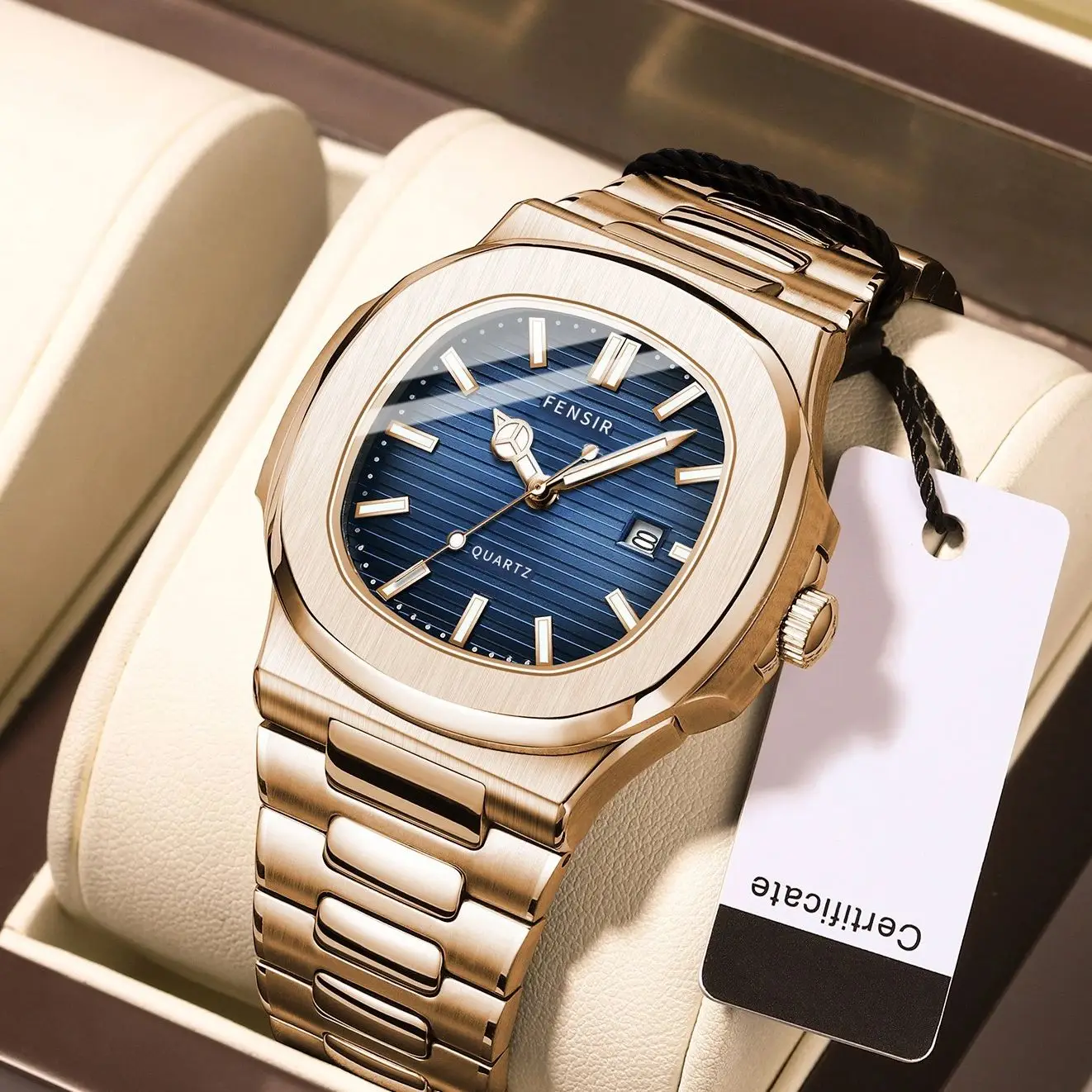

Business Men's Quartz Watch, Square Simple Wristwatch, Business Casual Sports Waterproof Calendar Men's Watch, Cross-Border E-Commerce Hot-Selling Fashion Wristwatch, Workplace Commuting Daily Wear Watch for Men