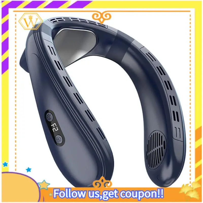 

A01K-Portable Neck Air Conditioner Fan Rechargeable Refrigeration Bladeless Fan Outdoor Personal Fan Wearable Cooler