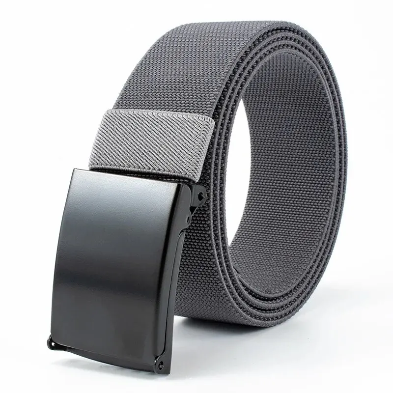 Men\'s Belt Nylon Tactical Belt Metal Buckle Woven Elastic Belt Outdoor Training With Pants Jeans Belt Leisure Woven Belts Unisex