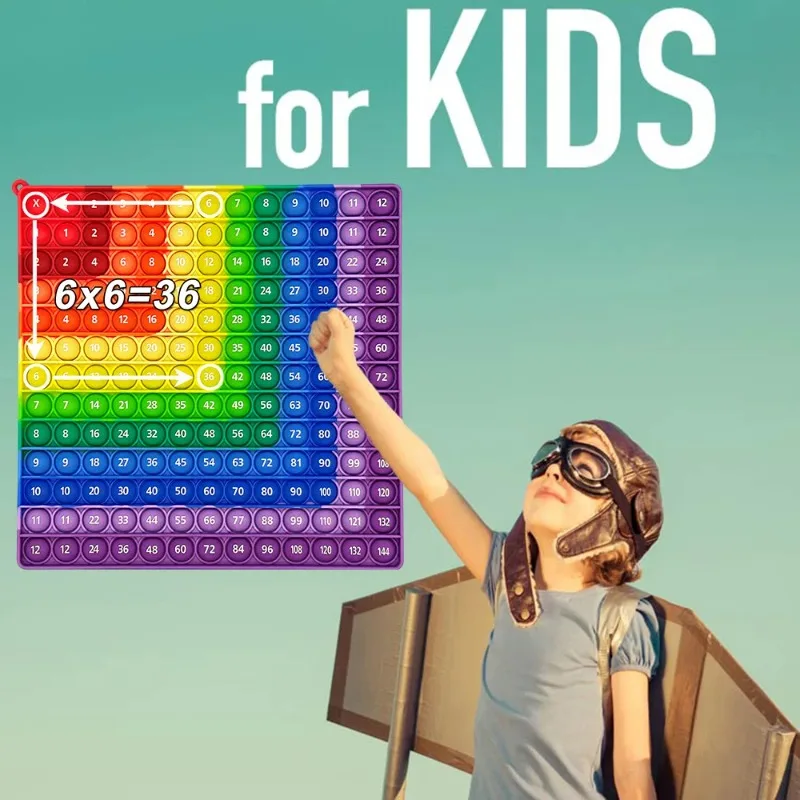 Vermenigvuldiging Toevoeging Wiskundespel Speelgoed, Regenboog Siliconen Beide zijden Times Tafel Educatief speelgoed Cadeaus voor kinderen