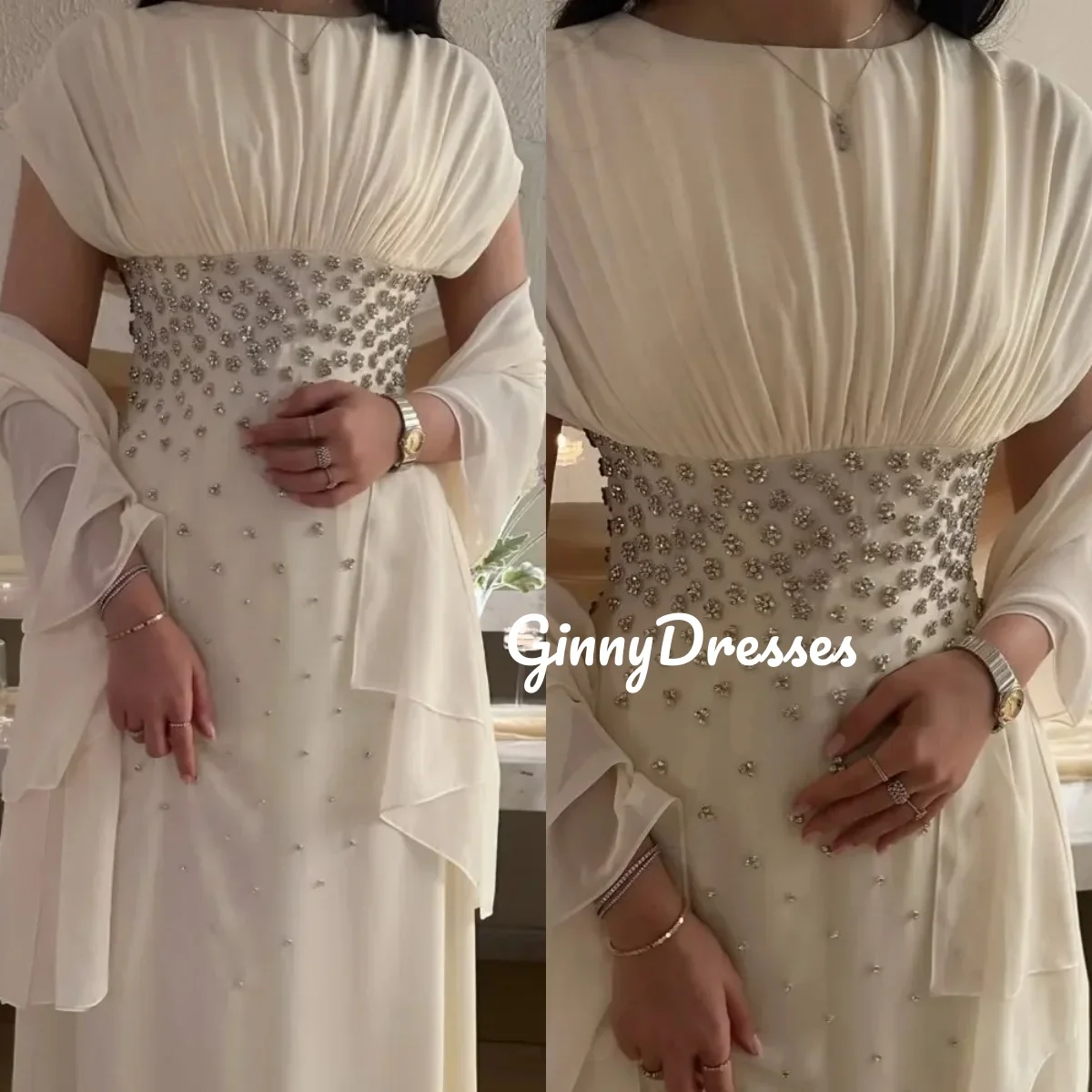 

فساتين للمناسبات الخاصة Cowl Neck Customized Women'S Evening Dresses Beadings Zipper Up Cap Straps Dresses For Special Events