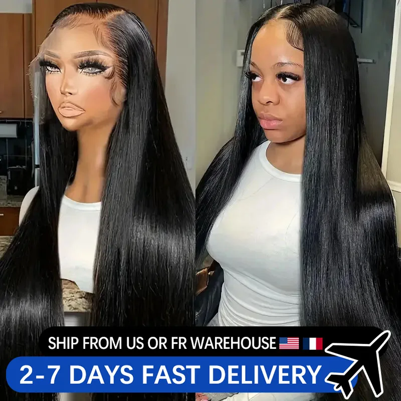 Brazilian Bone Straight 13x4 Transparent Lace Front Wigs 4x4 Closure Wig Human Hair Wigs For Black Women Natural Color Remy Hair