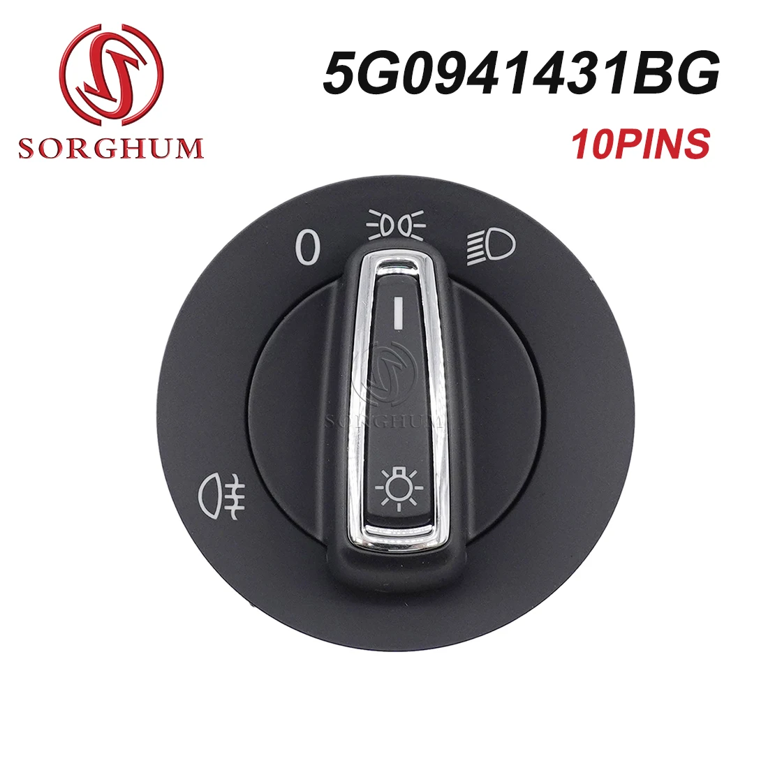 

SORGHUM Headlight Switch Rear Fog Light Lamp Knob for VW Campmob Golf Tiguan Polo Seat Ateca Ibiza Leon 5G0941431BG 5G0941431AS