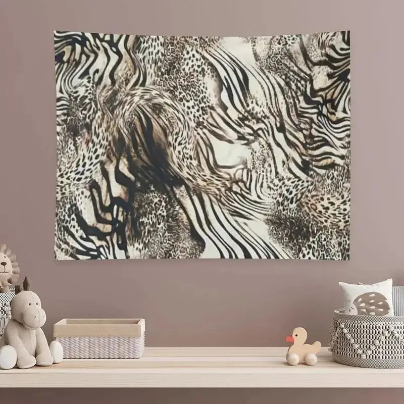 VIKAMA Zebra Leopard Animal Print Mix Wall Tapestry Hanging Decor Bedroom Living Room Dorm Aesthetic Safari Soft Durable Cozy