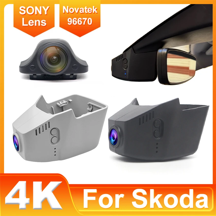 New! Plug and Play Dash Cam for Skoda Enyaq 2020-2026, 4K Dashcam for Skoda Elroq 2025 2026, UHD 2160P Car DVR WIFI APP Connect
