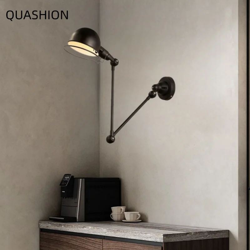 

Черный регулируемый настенный светильник для чтения, современный индустриальный настенный бра для дома, спальни, прикроватной зоны, гостиной, кабинета, офиса, E27
