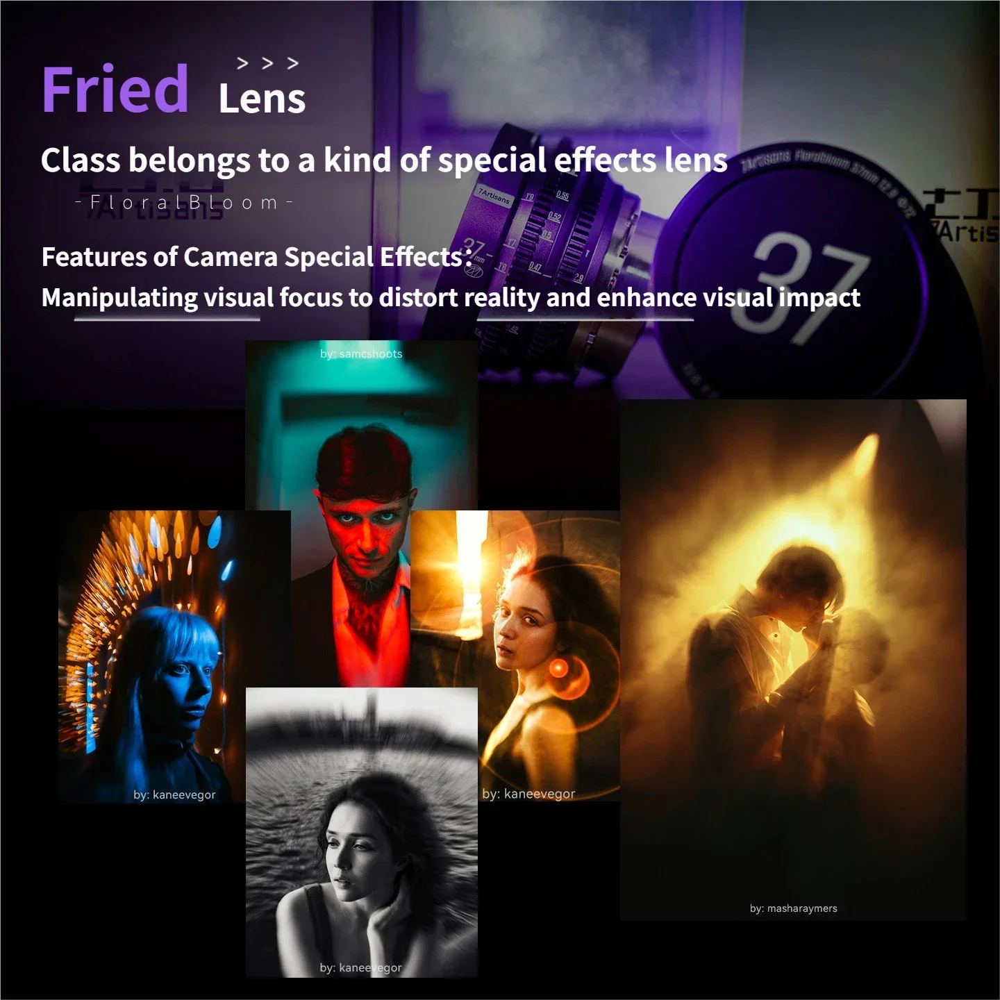 

Новый профессиональный кинокамерный объектив 7artisans Floralbloom Creative Lens 37мм/57мм T2.9 с креплением PL для Sony, Nikon, Canon, Panasonic