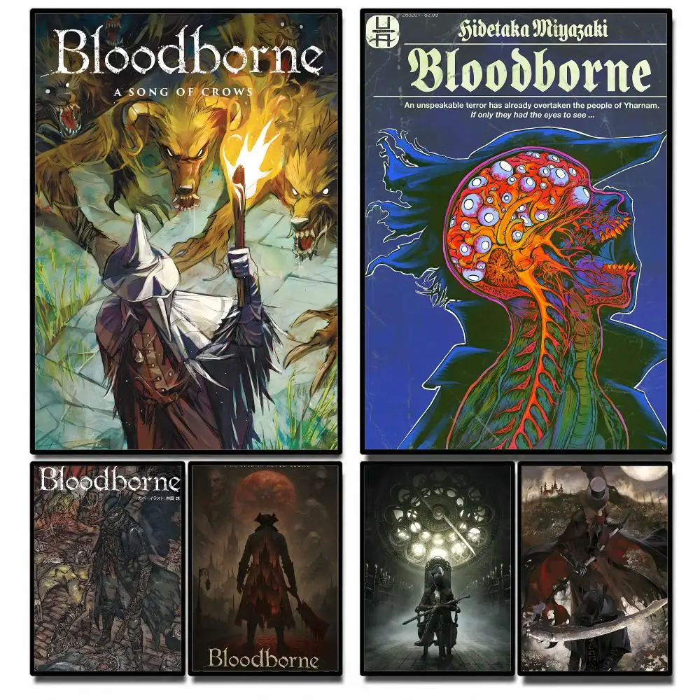 Game Bloodborne Poster High-definition  stickers, suitable for bedroom, living room, home decoration
