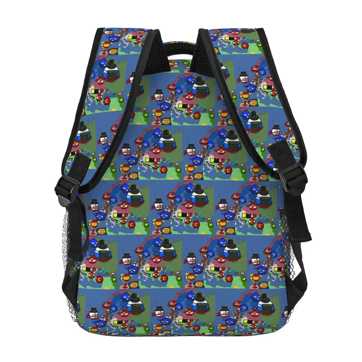 Mochilas Countryball para meninos e meninas, mochila infantil, mochila infantil dos desenhos animados, bolsa de ombro de grande capacidade