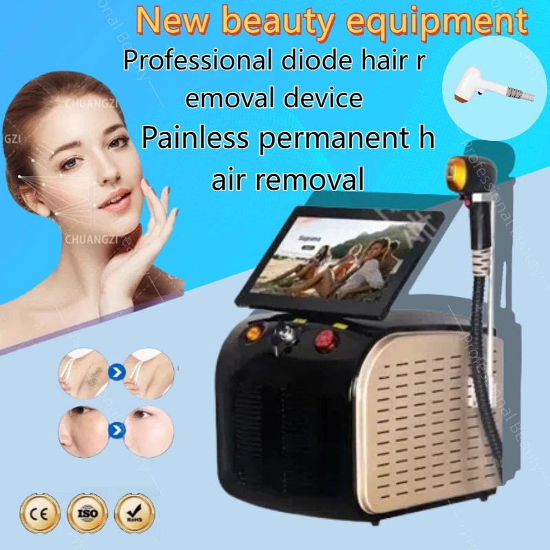 

2024 Latest Portable 808nm Diode HairRemova Machinelce Titanium 3 wavelengths3000W Painless Permanent Epilator For Salon