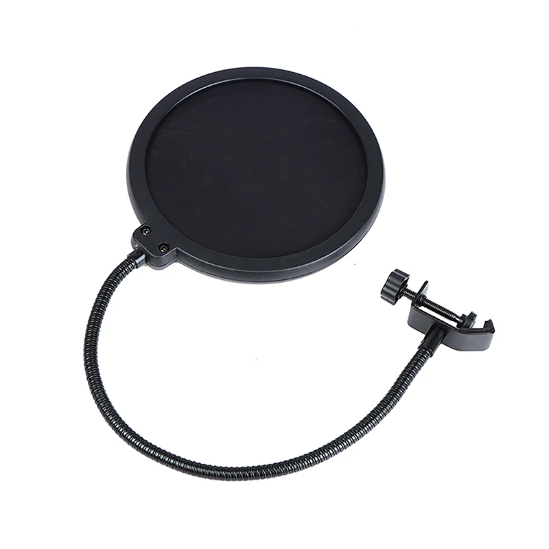 درع ميكروفون لملحقات تسجيل التحدث بطبقة مزدوجة لميكروفون الاستوديو ومرشح البوب مرشح صوت الزجاج الأمامي المرن