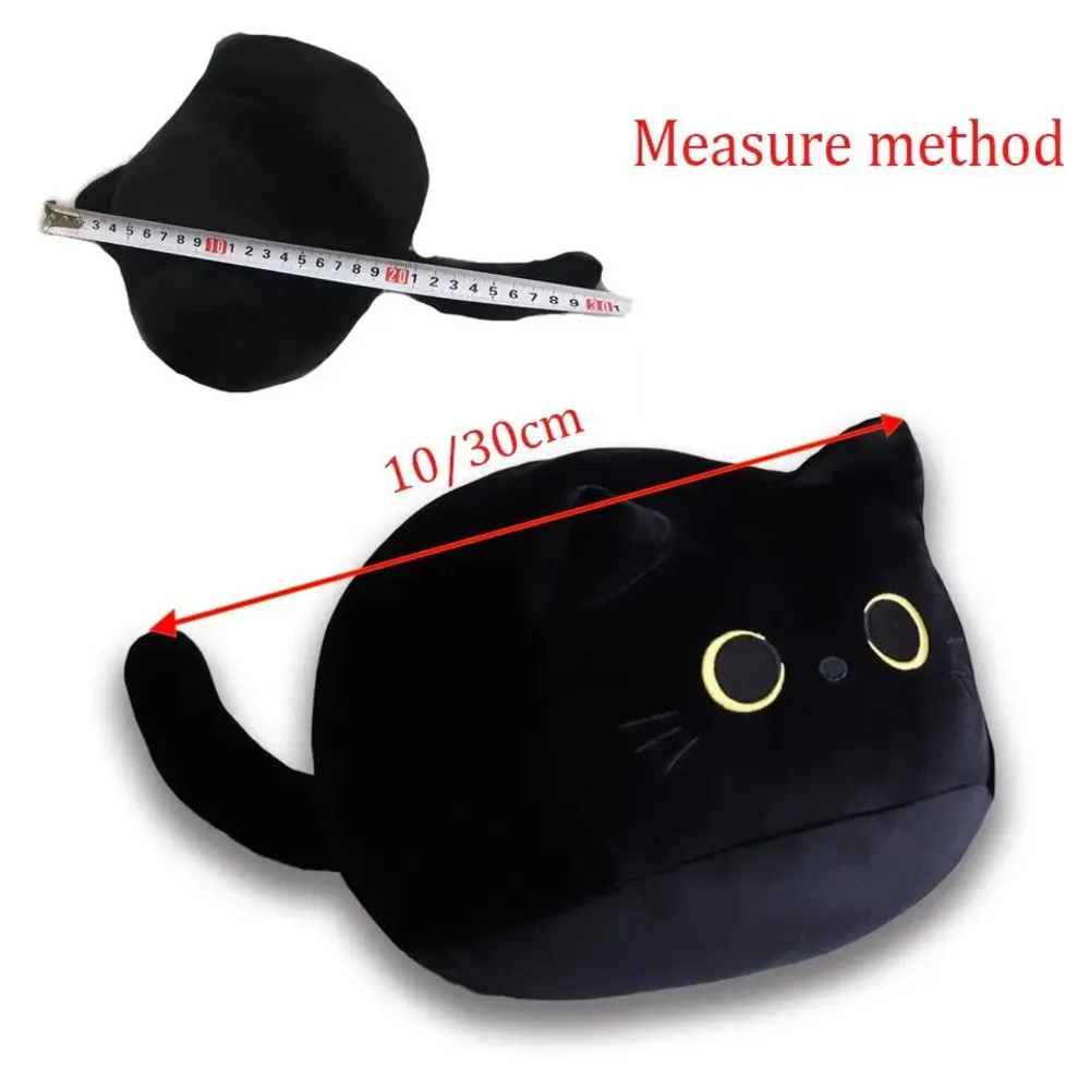 Soft Black Cat Plush Pillow Cushion 28/30CM Ins Style Cuddly Stuffed Plushie Doll For Children Girls Birthday Gift