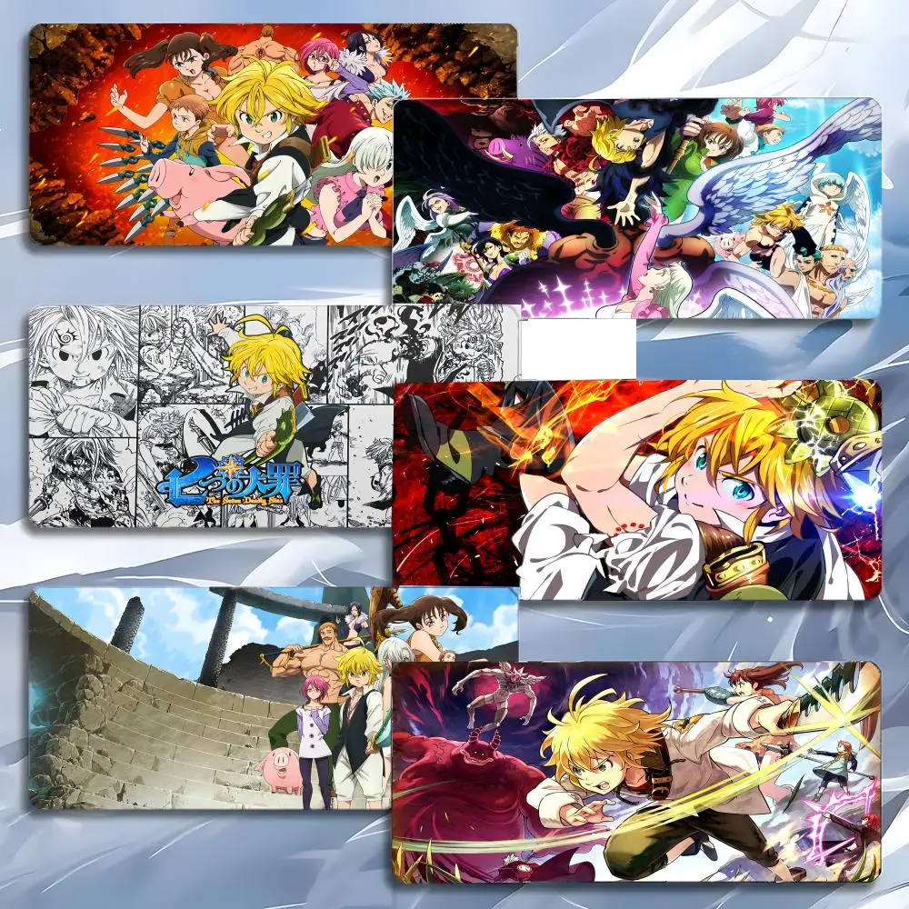 T-The Seven Deadly Sins Anime Action Mouse Pad Mousepad Large Gaming LockEdge Thickened PC Table Desk Mat