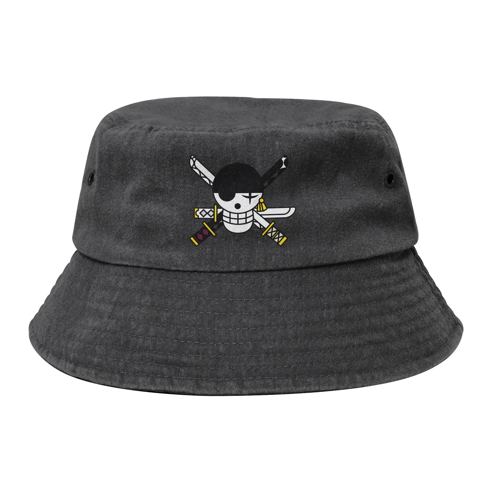 Summer Beach Vacation Getaway Headwear Zoro Roronoa Ones Pieces Bucket Hat Trendy Sun Hat Bob Hat Fishing Fisherman Cap Vacation