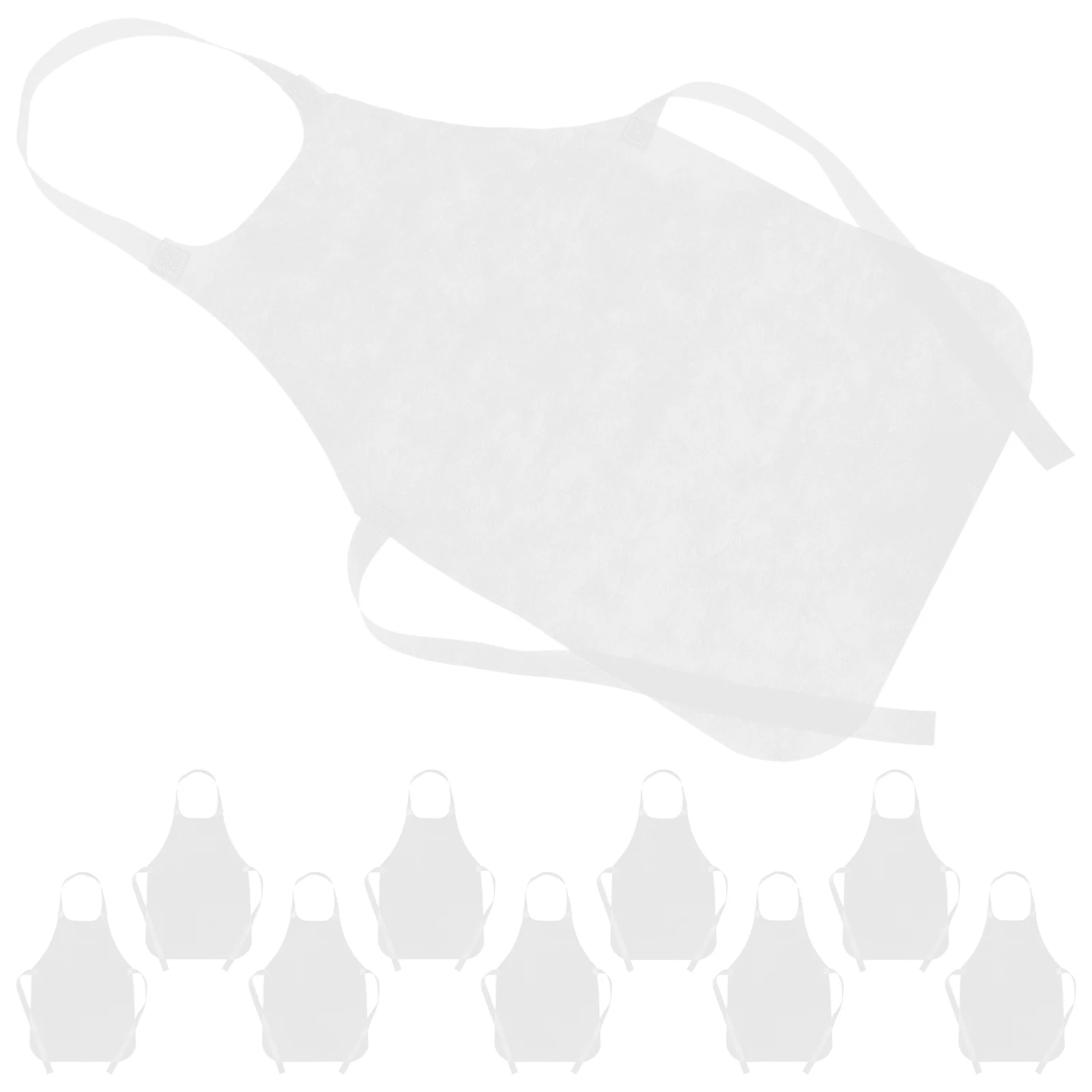 10 Pcs White Children Dinner Apron Children\'s Water Proof Painting Kitchen Kids Baking Aprons