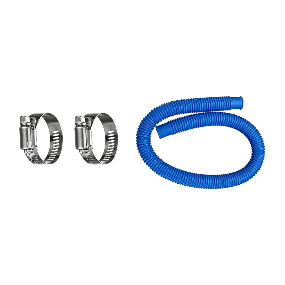 Blue1.25 Inch Pool Hose Replacement For INTEX For COLEMAN Pump 330 530 1000 GPH With Stainless Clamps Swimming Pool Filter Parts