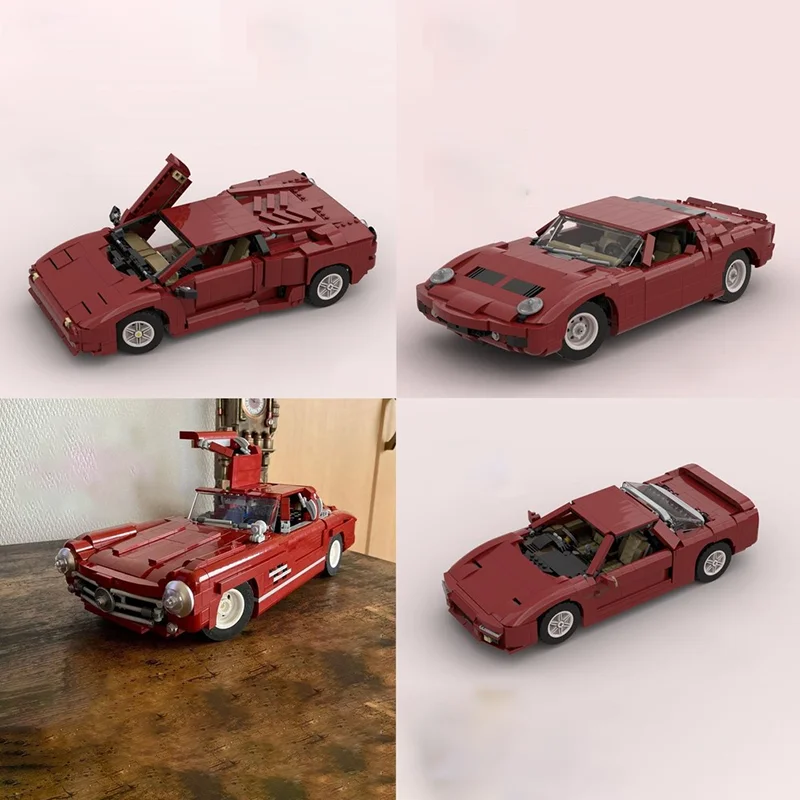 

MOC строительный блок, автомобиль «четыре в одном», классический набор, модель спортивного автомобиля, сделай сам, сборка, строительный блок, игрушка, детский подарок на день рождения