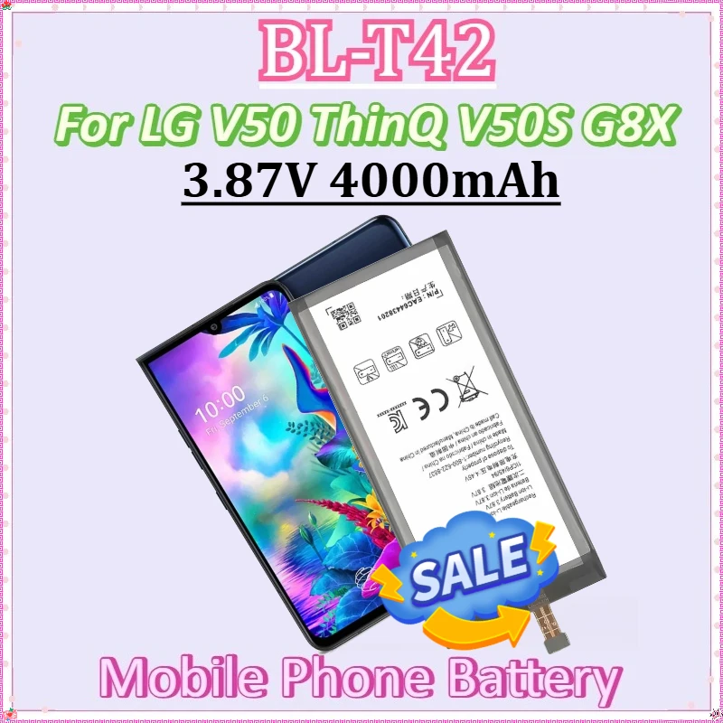 

For LG V50 ThinQ V50S G8X Large Capacity Built-in Mobile Phone Battery Lithium Battery BL-T42 3.87V 4000mAh Replacement Battery