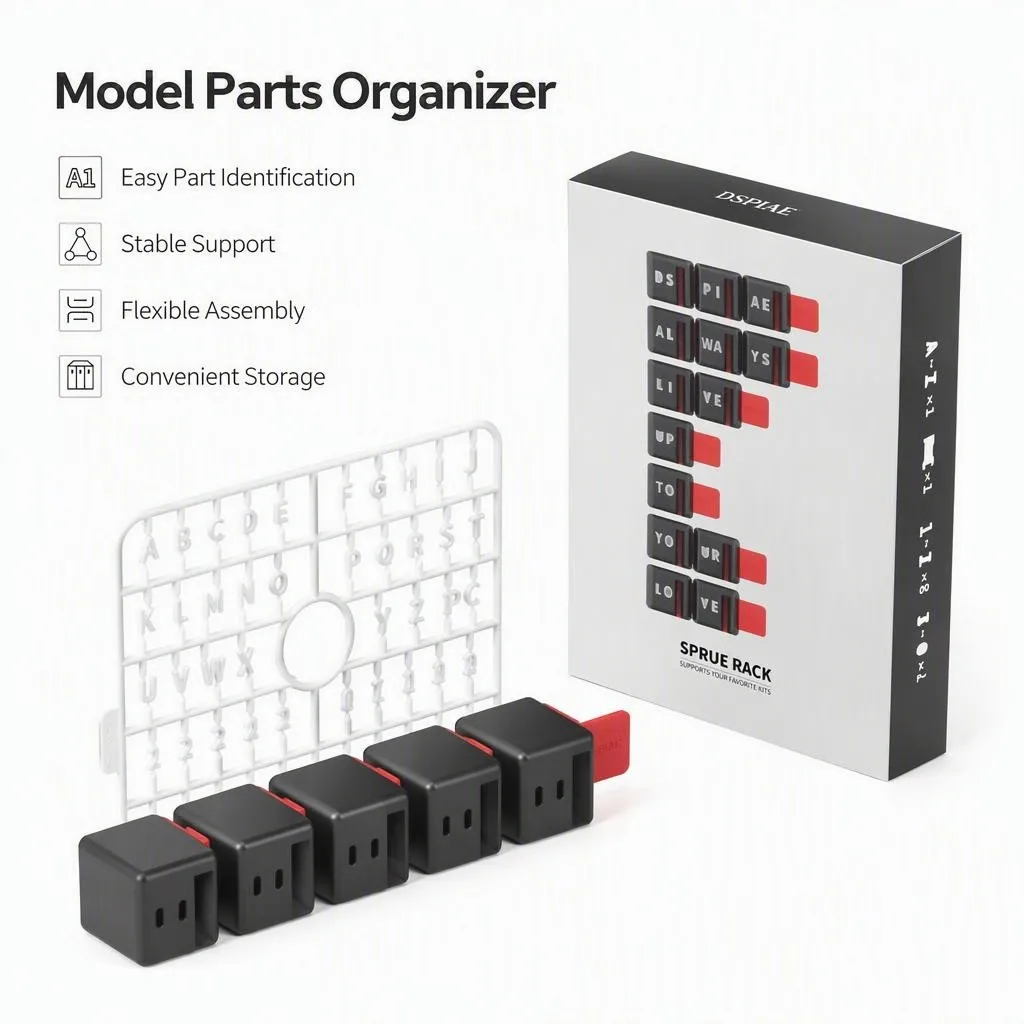 Dspiae PT-SR Easy Assembly Model Panel Holder Versatile Stable with 28 Letter & 20 Number Pieces Educational Toy