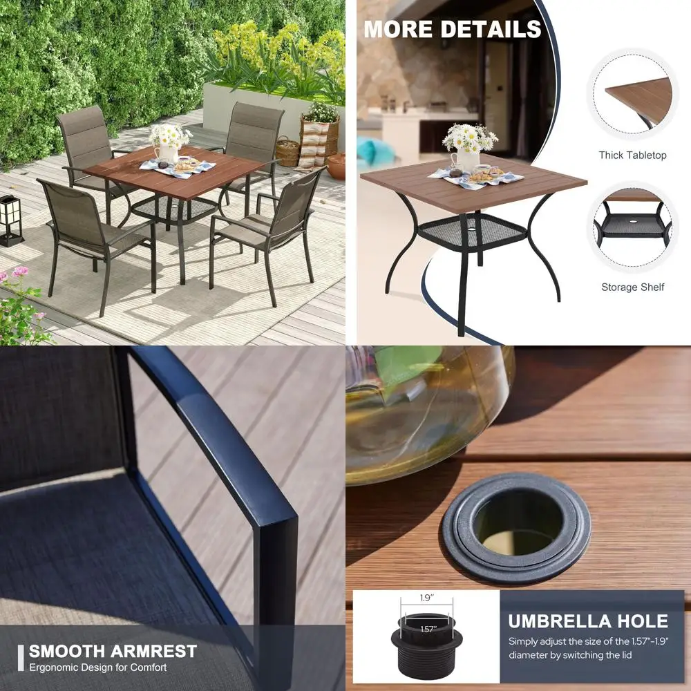 patio 5 pieces outdoor dining set for 4, 38