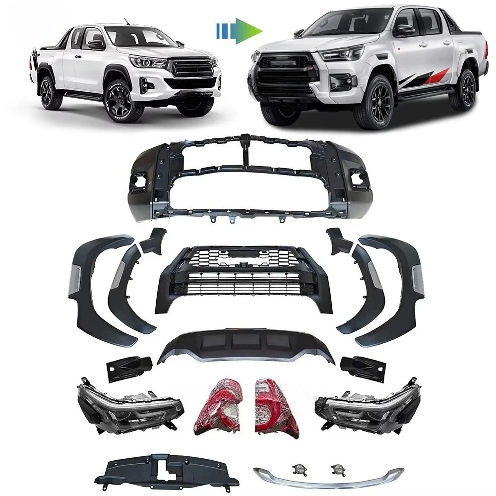 

Front Face with Headlamp&Rearlamp Upgrade G-R Hilux Body Kit for Hilux 2016-2022 Accessories Revo to Rocco G-R 2022