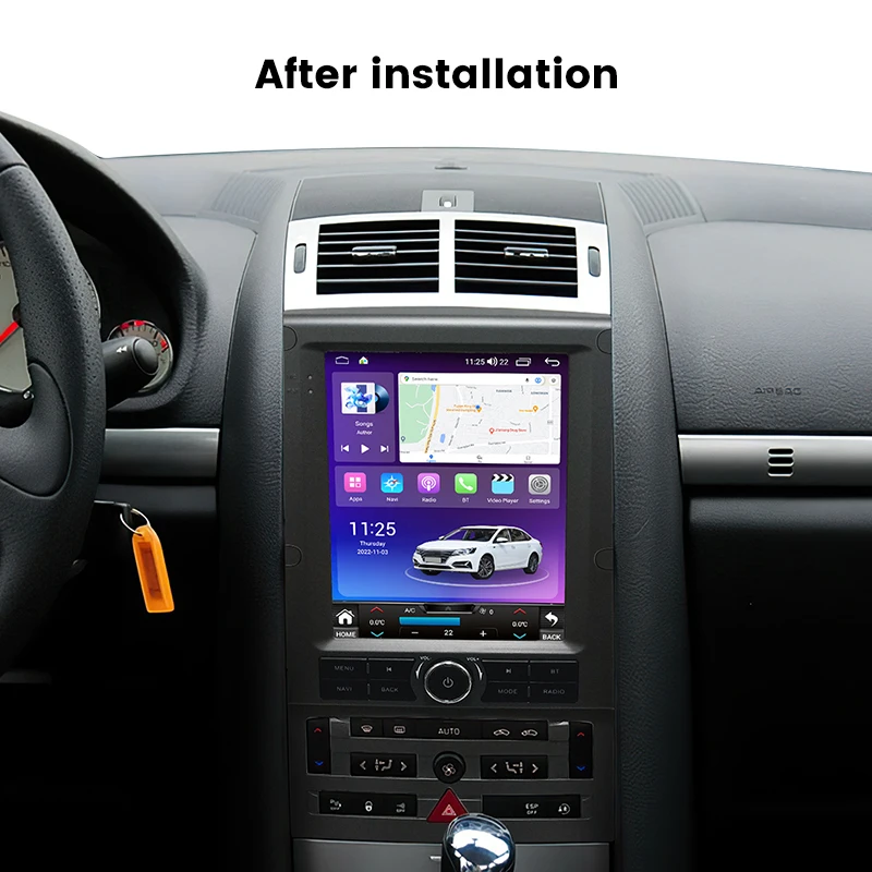 9.7inch Tesla Style Screen For Peugeot 407 2004-2012 Car Radio Multimedia Video Player For Wireless Carplay Android Auto RDS DSP