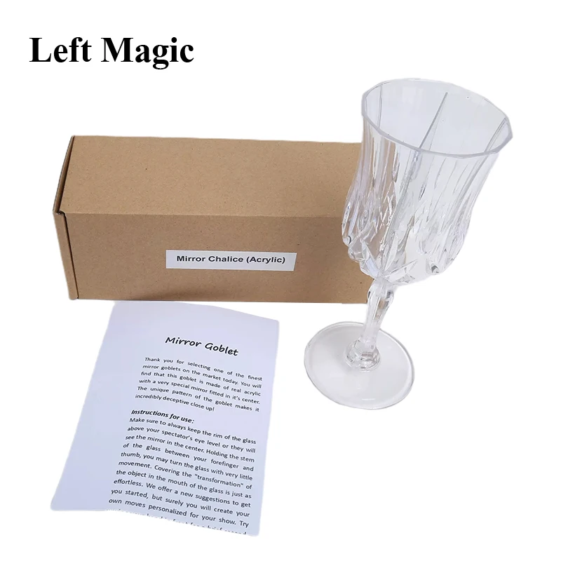 Mirror Chalice (Acrylic) Illusions Magic Tricks Liquid Disappearing to Silk Magia Cup Stage Gimmick Props Comedy Mentalism Fun