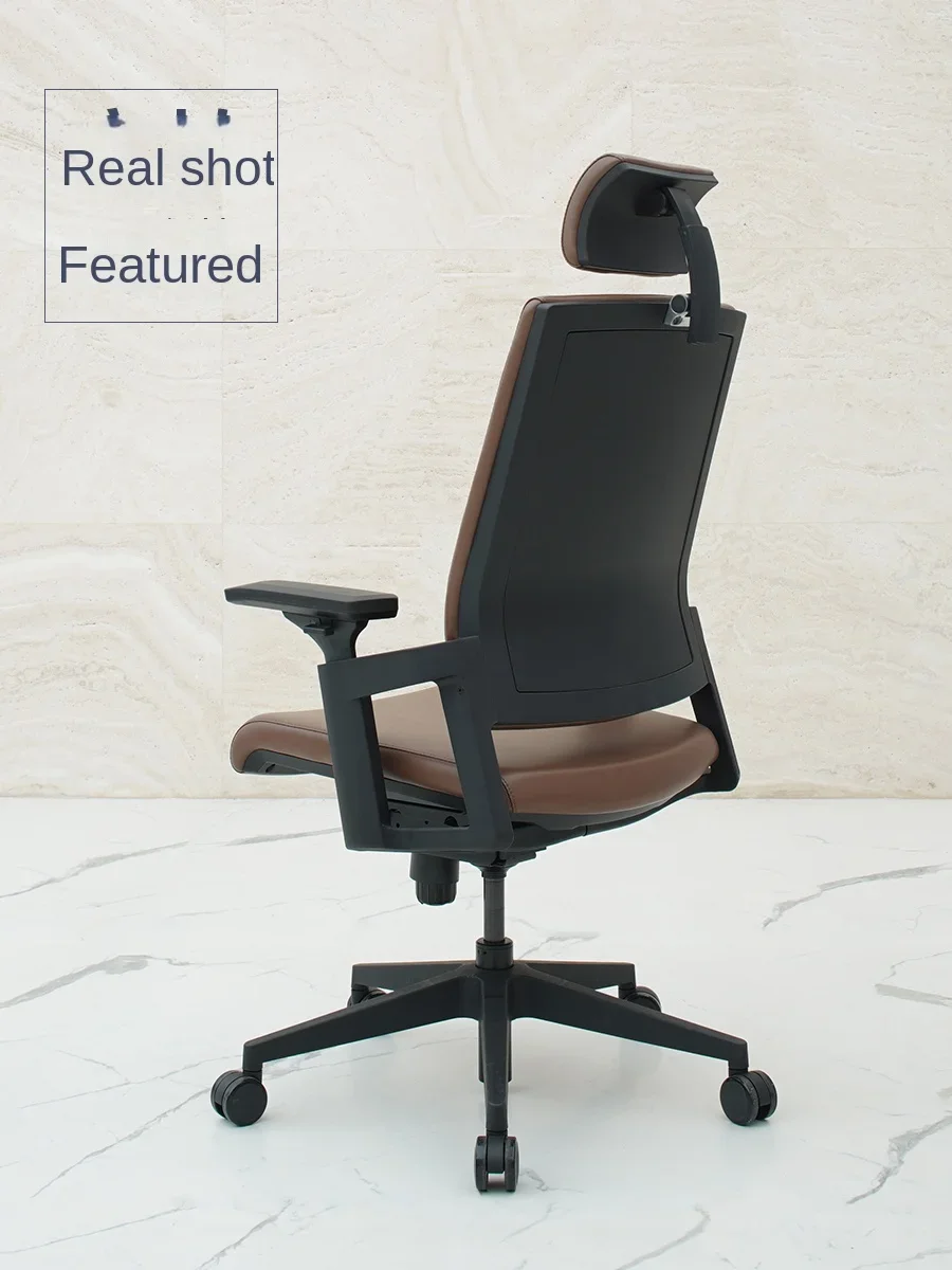 Simple Modern Brown High Back West Leather Boss Chair Executive Chair Fashion President Office Chair