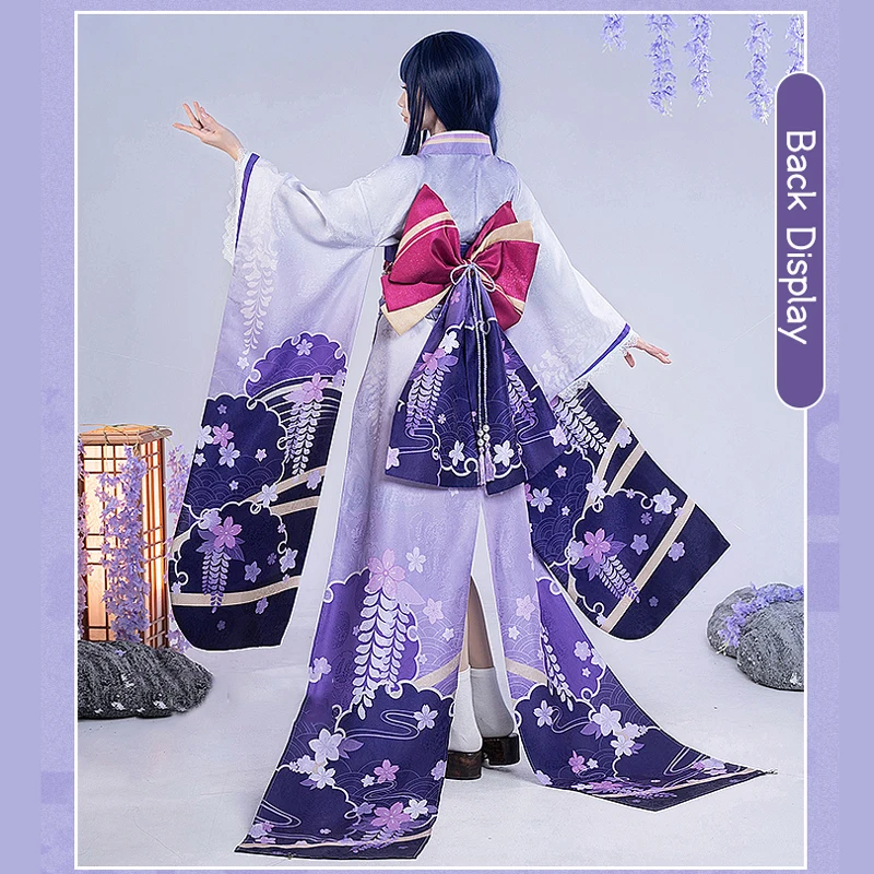 Game Raiden Makoto Cosplay Genshin Impact cos Raiden Baal Sisters Sexy Female Loose Kimono Outfit H