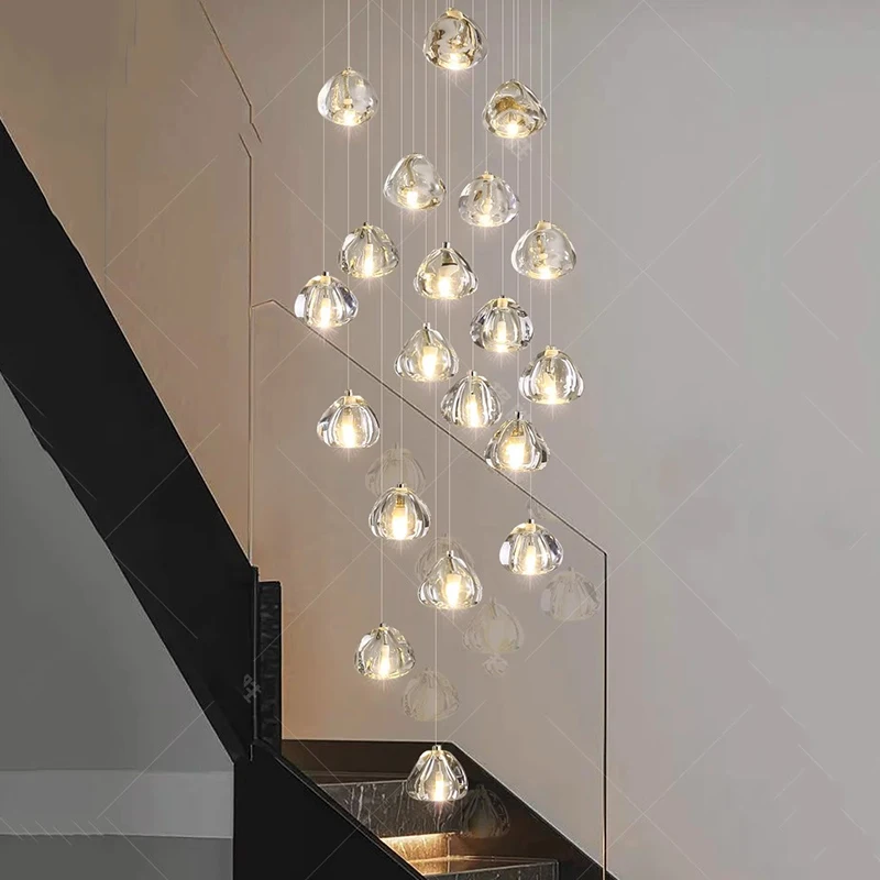 Modern home decoration crystal chandeliers for hall, staircase, indoor lighting fixtures, ceiling lamps, living room exquisite i