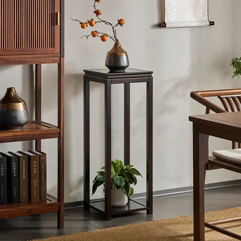 Estante para plantas de estilo chino, soporte Retro de flores de bambú, elegante soporte de almacenamiento de clorofito, organizador de exhibición de suelo para sala de estar