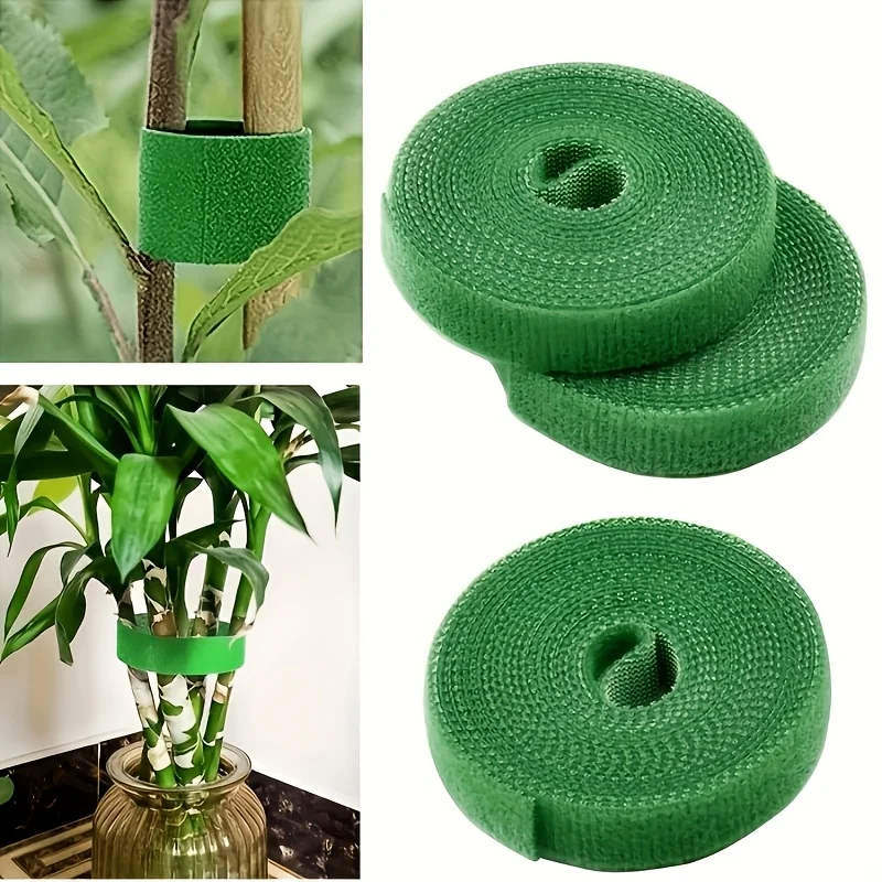 Reusable Plant Ties, Flexible Green Support Straps for Vines Flowers Garden Plants, Ideal for Home Outdoor Gardening Enthusiasts