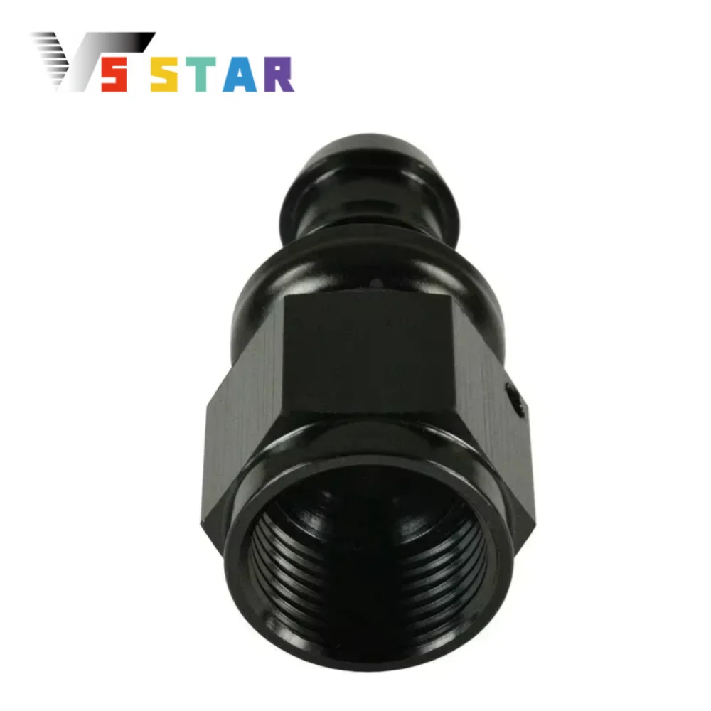 High Quality AN4 AN10 Universal Aluminum Push on Lock Hose End Barb Hose Fitting End Oil Fuel Line 0° 45° Black TF-1002