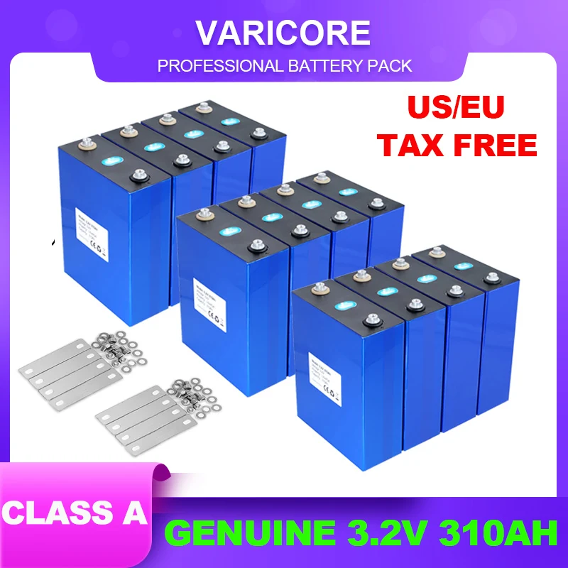 

16x 3.2V 310Ah LiFePO4 batteries 12V 24V Rechargeable battery for Electric car RV Solar Energy storage system Grade A Tax Free