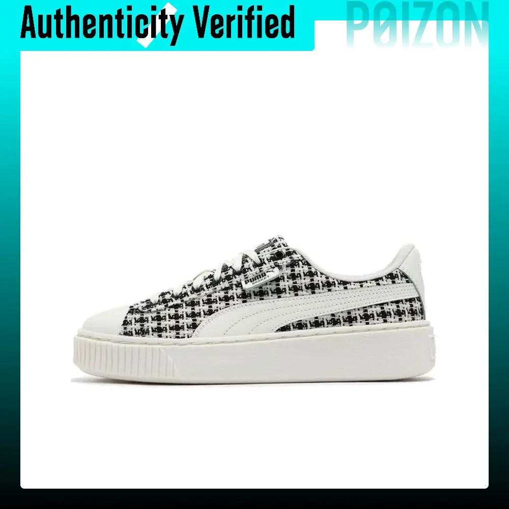puma-platform-abrasion-resistant-low-top-skateboard-shoes-women's-white-black-400830-01
