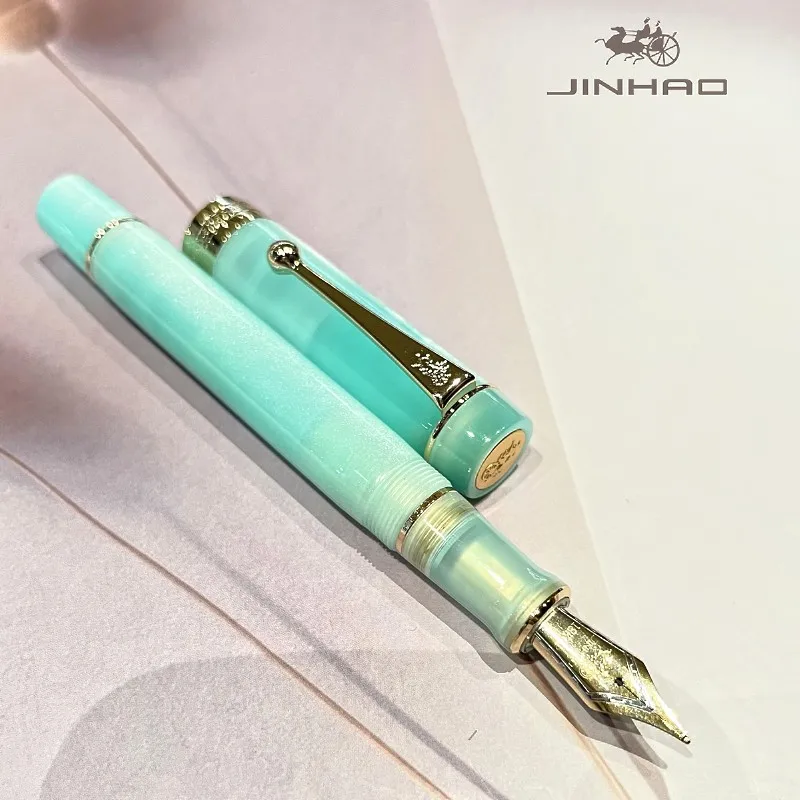 1 Stück JINHAO 100 Mintgrüner Metall-Füllfederhalter, Luxus-Stift-Geschenk, perfekt für Geschäftsleute, Studenten, Executive Smooth Ink Pen – Detail 3