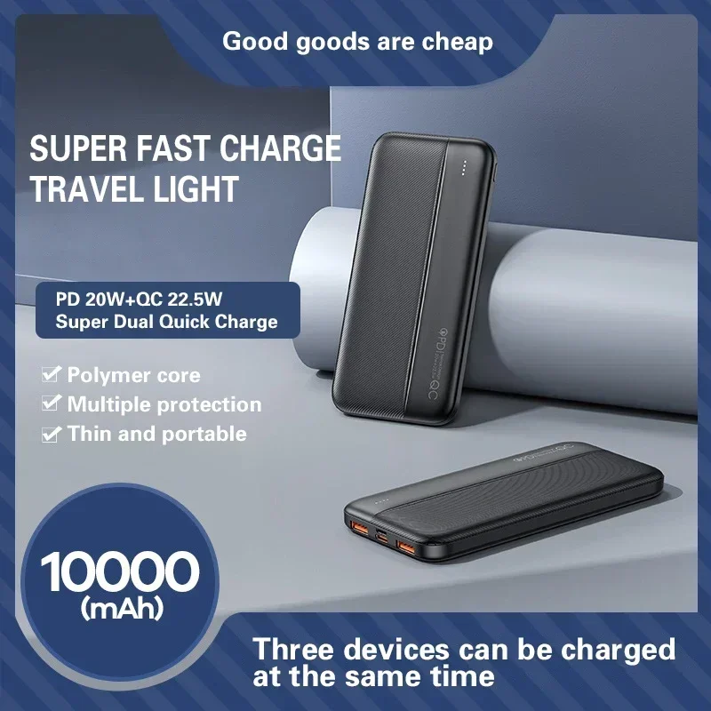 PD20W Carregador de Telefone Portátil, Power Bank, 20000mAh, QC22.5 W, 10000 mAh, Bateria Externa, Carregamento Rápido para iPhone 13, 15, Xiaomi, Huawei
