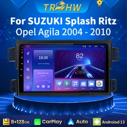 Per SUZUKI Splash Ritz 2004-2010 per Opel Agila 4G Car Multimedia Wireless CarPlay Android Auto Radio