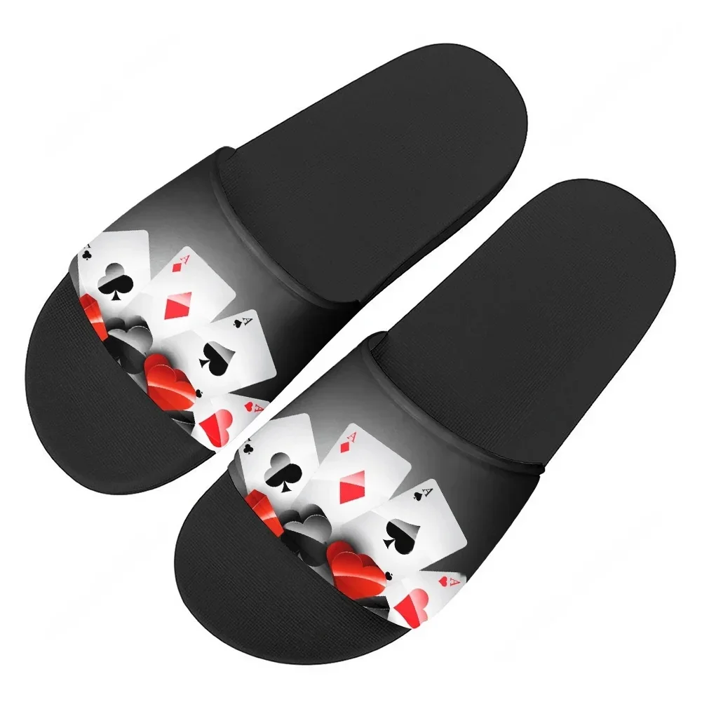 

Шлепанцы с 3D-принтом игральных карт для дома и улицы, мужские и женские, для пляжа и бассейна, летние, на заказ
