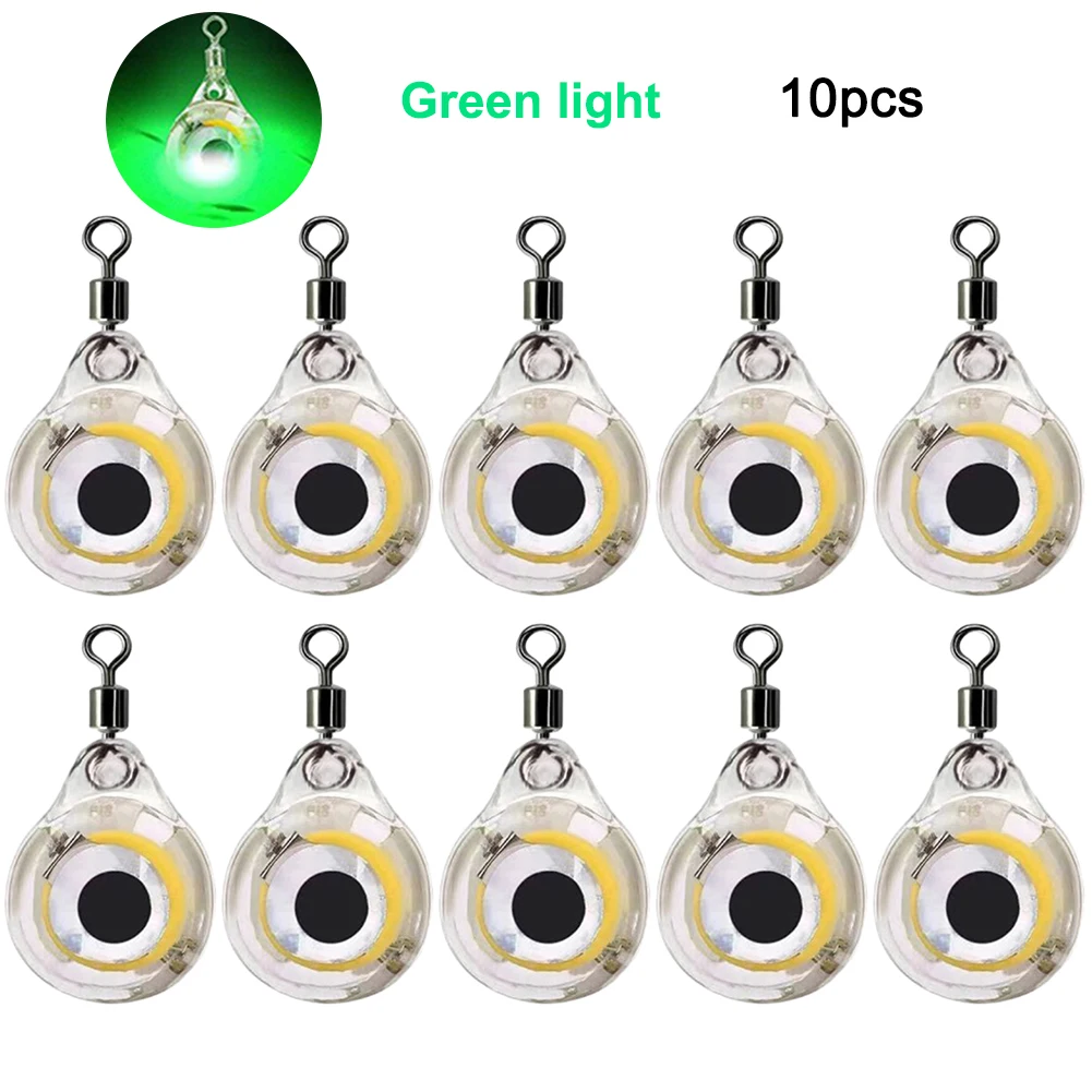 APWIKOGER 10 stücke führte anziehende Fische Licht Mini Deep Drop Unterwasser Augen form Angeln Licht Tintenfisch Attraktor Köder leuchtende Köder Fisch Lampe 6