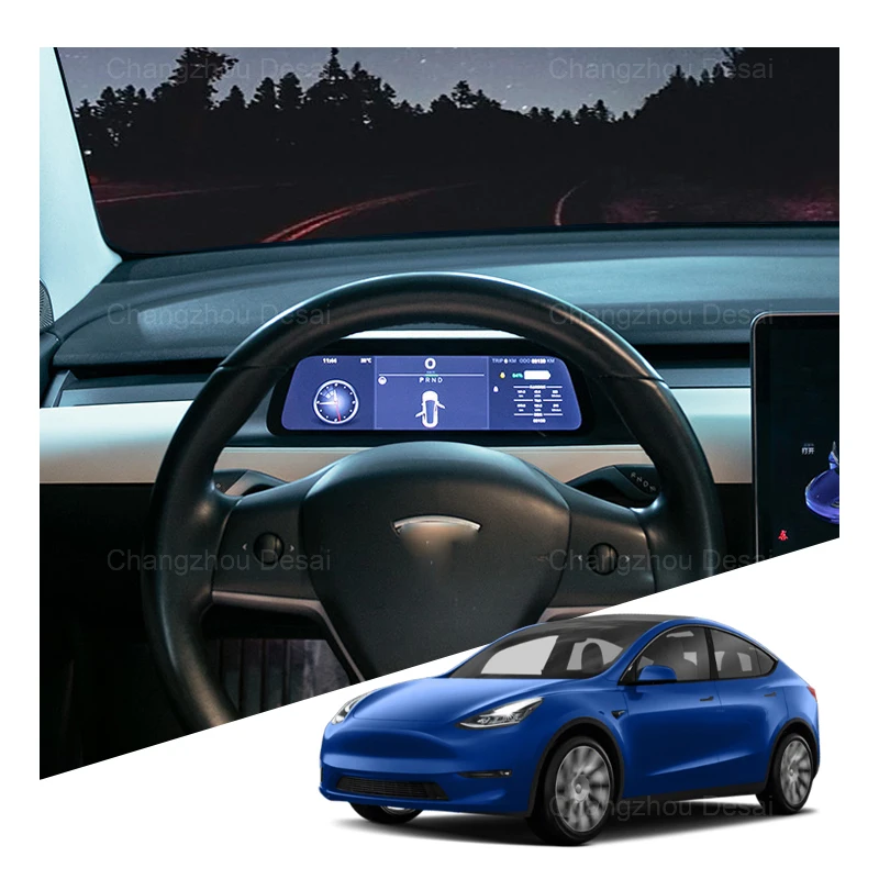 Car interior accessories parts Modified Speedometer Odometer LCD instrument HUD head-up display for Tesla Model 3/y 2021 2022