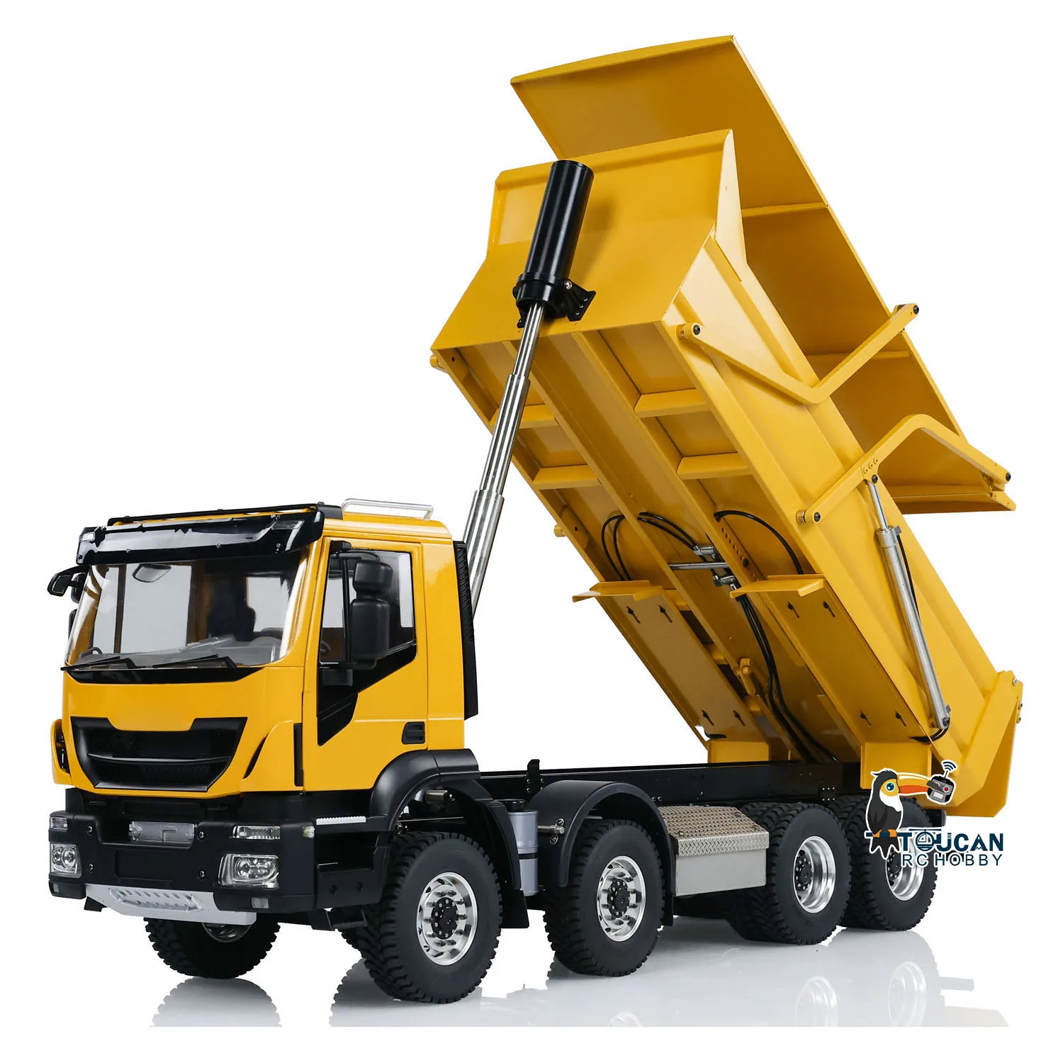 1/14 Hydraulic RC Tipper Truck Metal 8x8 Flip-over Cover Remote Control Dump Car With Light Sound Vehicle Machine Hobby Toys - view 3