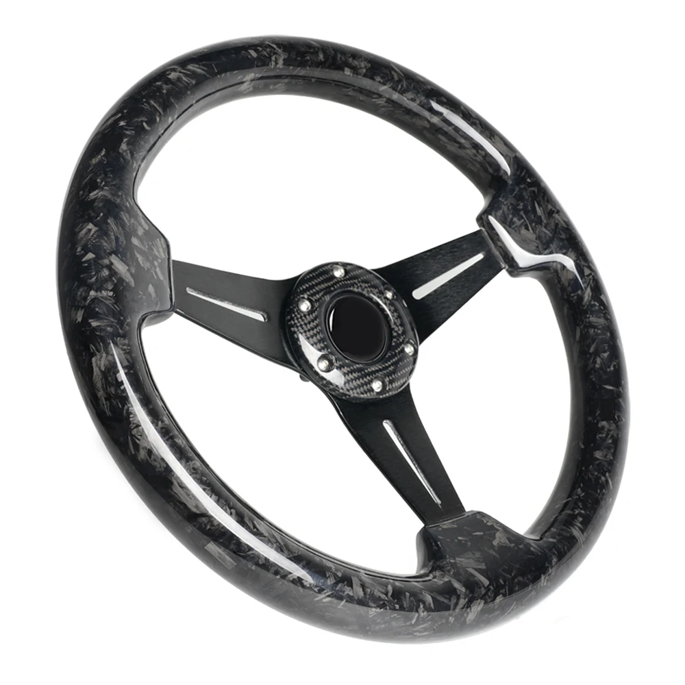 

Factory Sale Forged Carbon Fiber Racing Steering Wheel 14'' inch 350mm Diameter 6 Bolts with Horn button