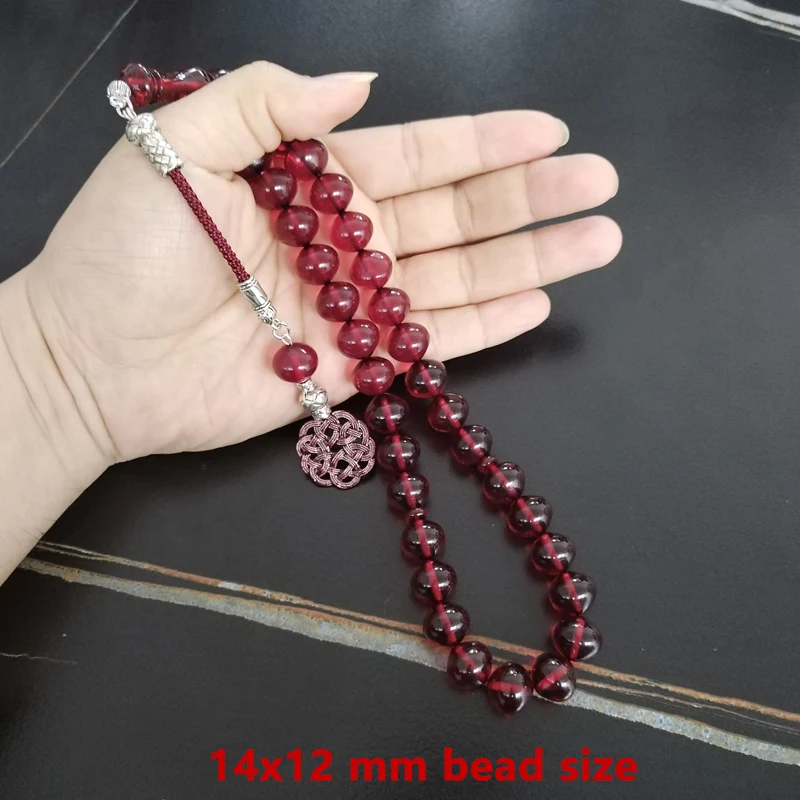 ALBASHAN Tasbih muslim bracelet 33  45 51 66 99 100 Prayer beads Islamic rosary Gifts Red Resin Misbaha Turkish Jewelry