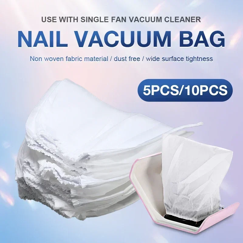 5/10pcs Nail Dust Collector Bag Nail Vacuum Cleaner Dust Suction Collection Bag Replacement Bag Manicure Dust Equipment Tool