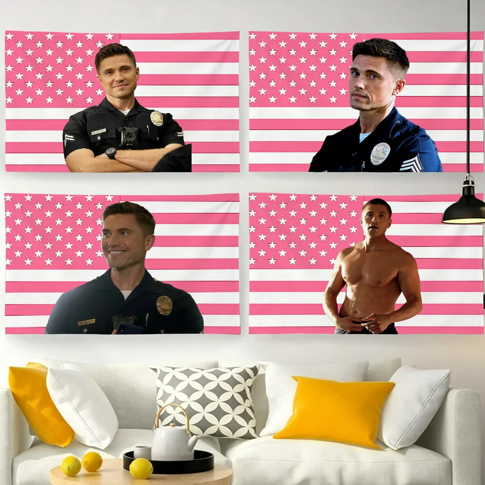 Tim Bradford Rookied Pink American flag For Garden Party Living Room Home Balcony Wall Decor Banner Bedroom Outdoor Tapestry