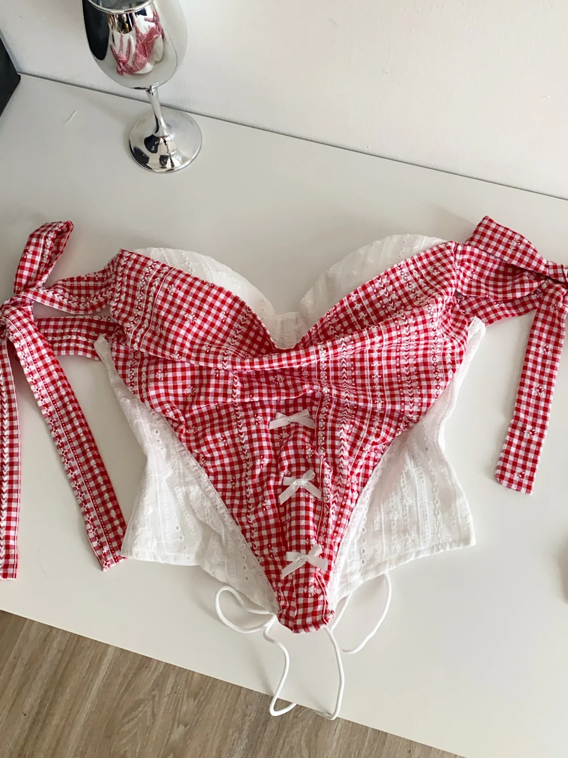 

Women's Pink Plaid Patchwork Crop Top Sleeveless Vest Off Shoulder Corset Top Y2k Lace-up Tank Top 2000s Vintage Clothes Summer