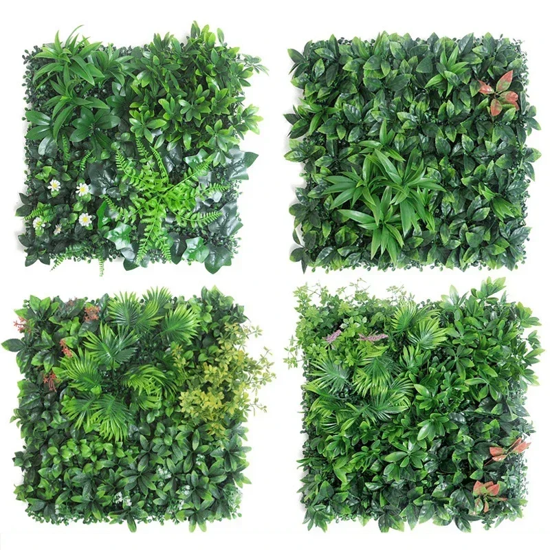 

50x50CM 3D Artificial Plant Wall Panel Plastic Outdoor Green Lawn DIY Home Decor Wedding Backdrop Garden Grass Wall Flower Wall