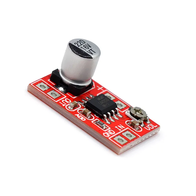 Miniature electret amplifier condenser dynamic microphone jukebox 5~12V amplification motherboard volume adjustable